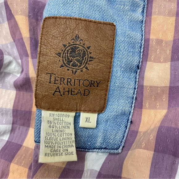 The Territory Ahead Denim Blue Jean Jacket Women's XL Light Blue, Pocket - Picture 4 of 10